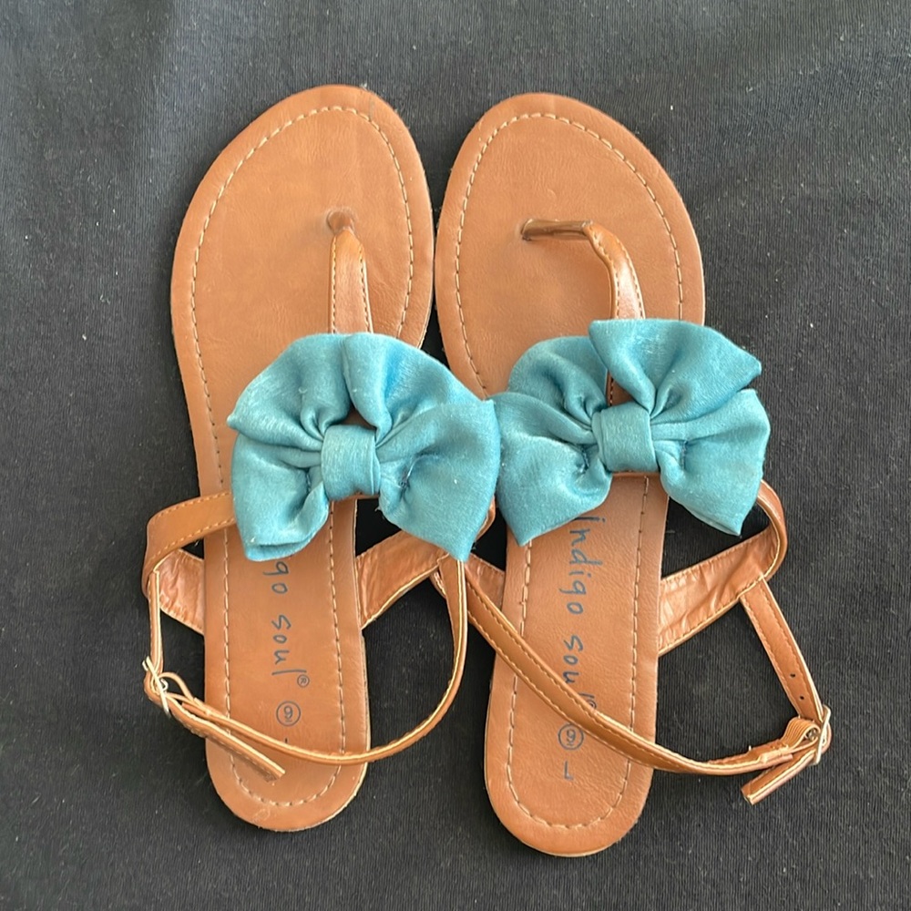 Women's Indigo Soul Bow Sandals | Brown/Turquoise | Size 9